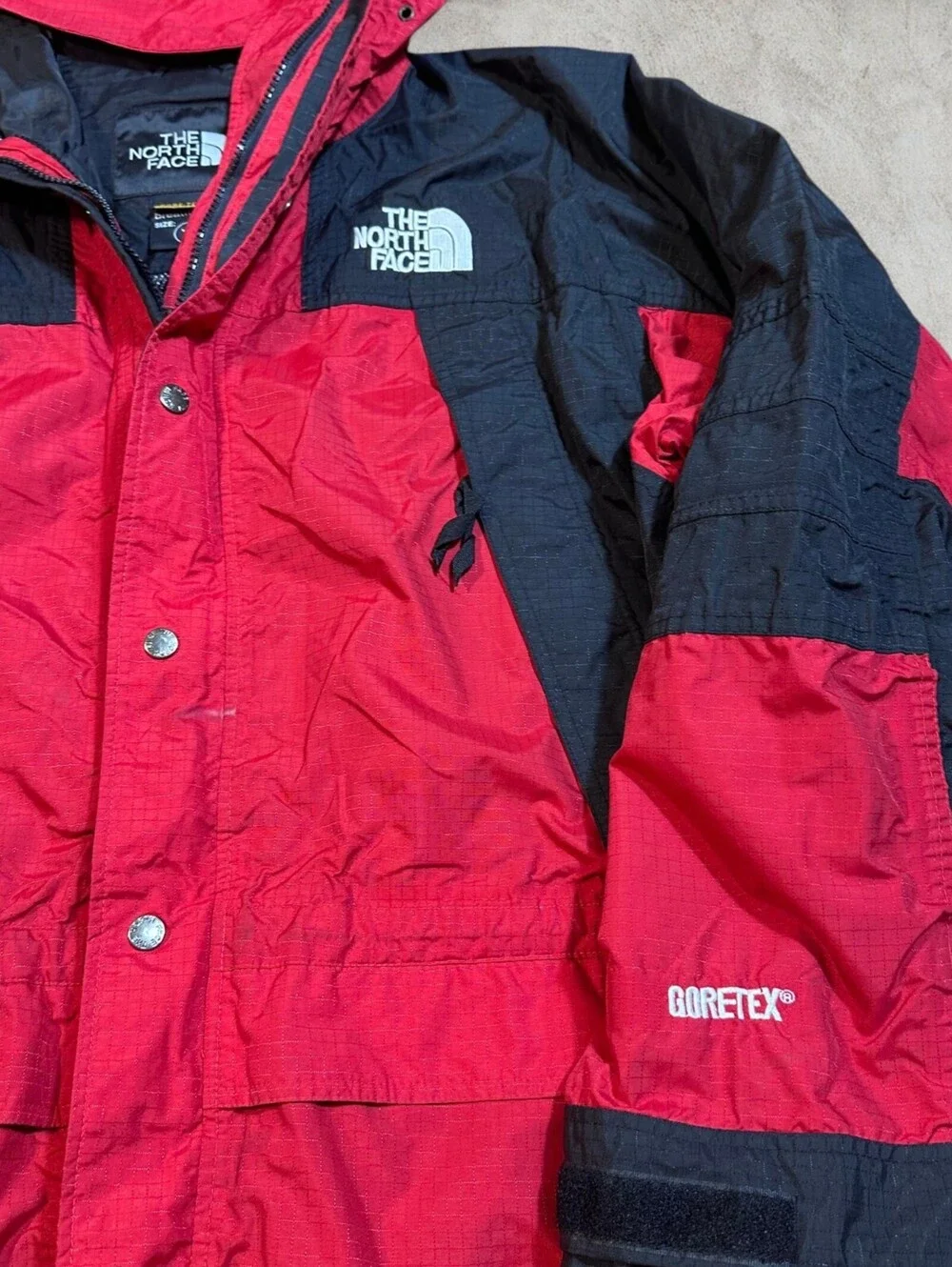 Vintage 90s The North Face Gore Tex Mountain Guide Parka Jacket Red Sz XL